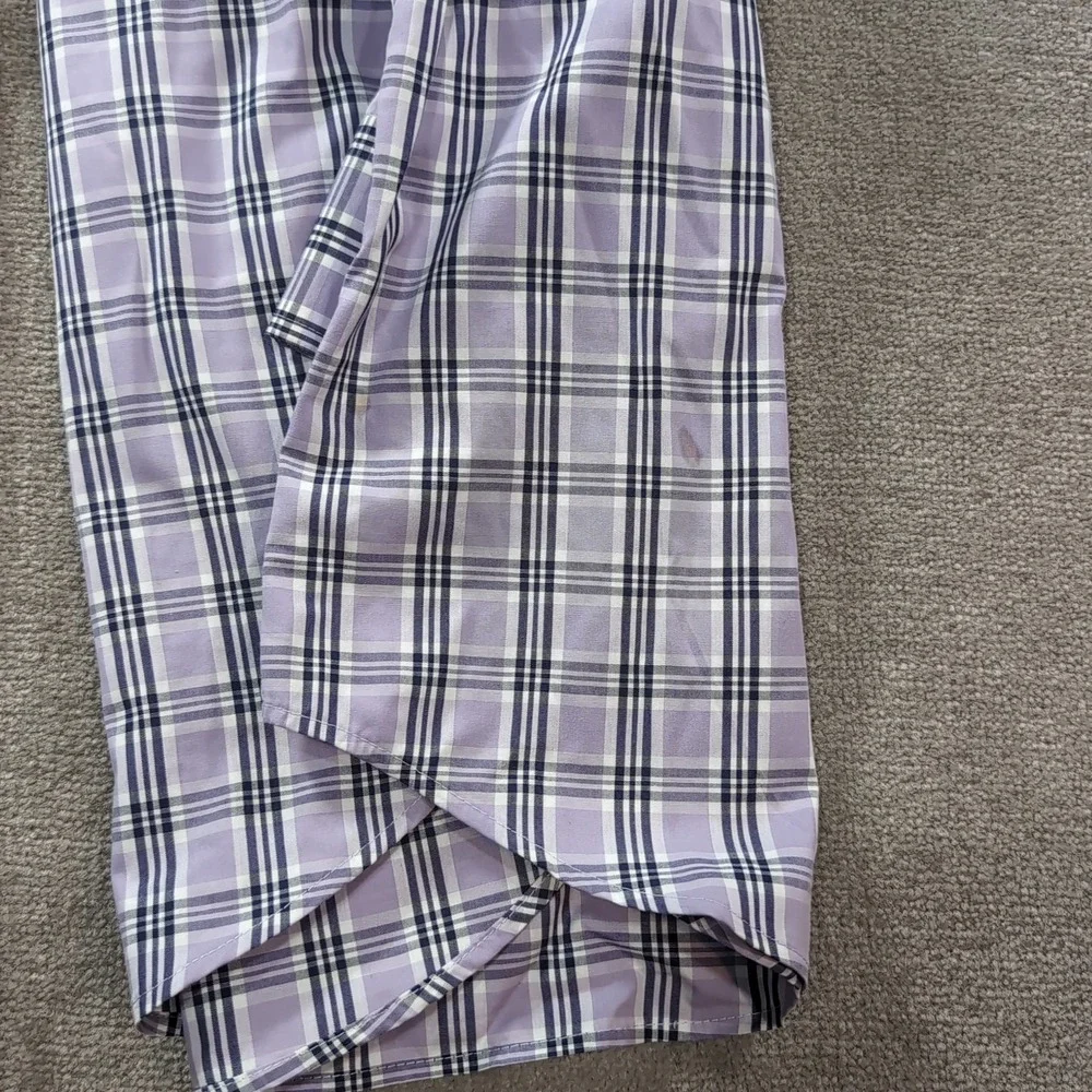 Banana Republic‎ Mens Shirt Purple Plaid Slim Fit Non Iron Casual Button Down M